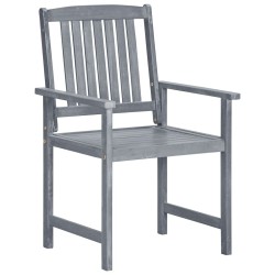 vidaXL Sillas de jardín 8 unidades madera maciza de teca gris