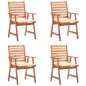 vidaXL Sillas comedor de jardín y cojines 4 uds madera maciza acacia vidaXL Sillas comedor de jardín y cojines 4 uds madera maciza acacia