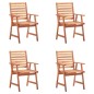vidaXL Sillas comedor de jardín y cojines 4 uds madera maciza acacia vidaXL Sillas comedor de jardín y cojines 4 uds madera maciza acacia