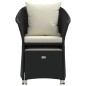 vidaXL Set de muebles de jardín 2 pzas y cojines ratán sintético negro vidaXL Set de muebles de jardín 2 pzas y cojines ratán sintético negro