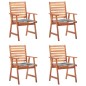 vidaXL Sillas comedor de jardín y cojines 4 uds madera maciza acacia vidaXL Sillas comedor de jardín y cojines 4 uds madera maciza acacia