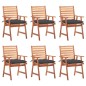vidaXL Sillas comedor de jardín y cojines 6 uds madera maciza acacia vidaXL Sillas comedor de jardín y cojines 6 uds madera maciza acacia