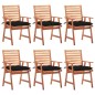 vidaXL Sillas comedor de jardín y cojines 6 uds madera maciza acacia vidaXL Sillas comedor de jardín y cojines 6 uds madera maciza acacia