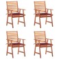 vidaXL Sillas comedor de jardín y cojines 4 uds madera maciza acacia vidaXL Sillas comedor de jardín y cojines 4 uds madera maciza acacia