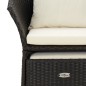 vidaXL Set de muebles de jardín 2 pzas y cojines ratán sintético negro vidaXL Set de muebles de jardín 2 pzas y cojines ratán sintético negro