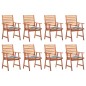 vidaXL Sillas comedor de jardín y cojines 8 uds madera maciza acacia vidaXL Sillas comedor de jardín y cojines 8 uds madera maciza acacia