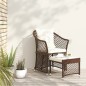 vidaXL Set muebles de jardín 2 piezas y cojines ratán sintético marrón vidaXL Set muebles de jardín 2 piezas y cojines ratán sintético marrón