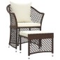 vidaXL Set muebles de jardín 2 piezas y cojines ratán sintético marrón vidaXL Set muebles de jardín 2 piezas y cojines ratán sintético marrón