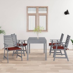 vidaXL Sillas de comedor jardín con cojines 4 uds madera maciza acacia