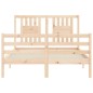 vidaXL Estructura de cama de matrimonio con cabecero madera maciza vidaXL Estructura de cama de matrimonio con cabecero madera maciza