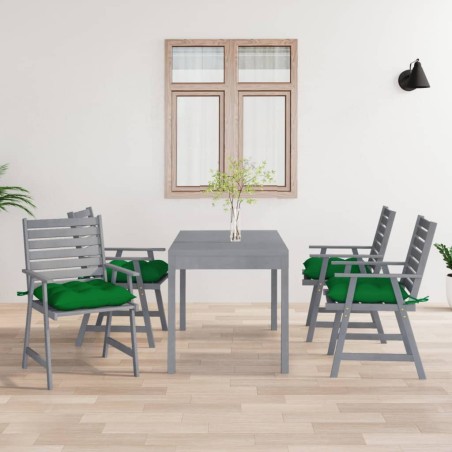 vidaXL Sillas de comedor jardín con cojines 4 uds madera maciza acacia