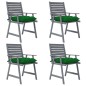 vidaXL Sillas de comedor jardín con cojines 4 uds madera maciza acacia