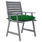 vidaXL Sillas de comedor jardín con cojines 4 uds madera maciza acacia