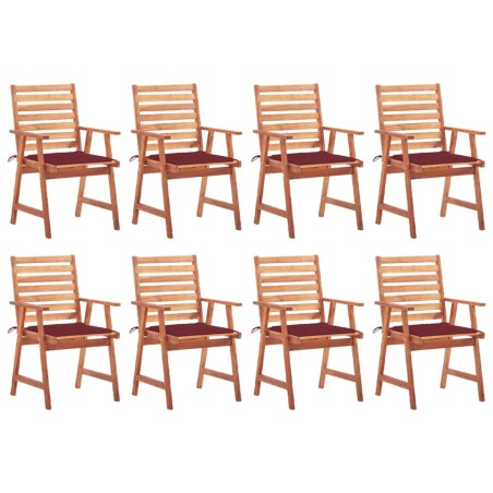 vidaXL Sillas comedor de jardín y cojines 8 uds madera maciza acacia 