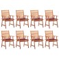 vidaXL Sillas comedor de jardín y cojines 8 uds madera maciza acacia vidaXL Sillas comedor de jardín y cojines 8 uds madera maciza acacia