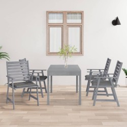 vidaXL Sillas de comedor jardín con cojines 4 uds madera maciza acacia