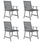 vidaXL Sillas de comedor jardín con cojines 4 uds madera maciza acacia vidaXL Sillas de comedor jardín con cojines 4 uds madera maciza acacia