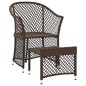 vidaXL Set muebles de jardín 2 piezas y cojines ratán sintético marrón vidaXL Set muebles de jardín 2 piezas y cojines ratán sintético marrón