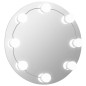 vidaXL Espejo de pared sin marco con luces LED redondo de vidrio vidaXL Espejo de pared sin marco con luces LED redondo de vidrio