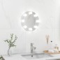 vidaXL Espejo de pared sin marco con luces LED redondo de vidrio vidaXL Espejo de pared sin marco con luces LED redondo de vidrio