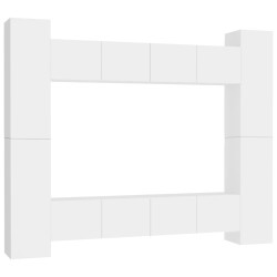 vidaXL Set de muebles de salón TV 8 piezas madera de ingeniería blanco