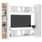 vidaXL Set de muebles de salón TV 8 piezas madera de ingeniería blanco