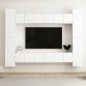 vidaXL Juego de mueble para TV de 10 piezas aglomerado blanco vidaXL Juego de mueble para TV de 10 piezas aglomerado blanco