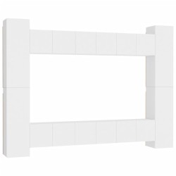 vidaXL Juego de mueble para TV de 10 piezas aglomerado blanco