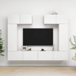 vidaXL Set de muebles de salón TV 6 piezas madera de ingeniería blanco