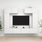 vidaXL Set de muebles de salón TV 6 piezas madera de ingeniería blanco