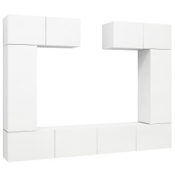 vidaXL Set de muebles de salón TV 6 piezas madera de ingeniería blanco