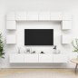 vidaXL Set de muebles de salón TV 8 piezas madera de ingeniería blanco vidaXL Set de muebles de salón TV 8 piezas madera de ingeniería blanco