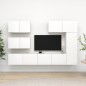 vidaXL Set de muebles de salón TV 6 piezas madera de ingeniería blanco vidaXL Set de muebles de salón TV 6 piezas madera de ingeniería blanco