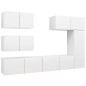 vidaXL Set de muebles de salón TV 6 piezas madera de ingeniería blanco vidaXL Set de muebles de salón TV 6 piezas madera de ingeniería blanco