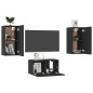 vidaXL Set de muebles de salón TV 3 pzas madera de ingeniería negro vidaXL Set de muebles de salón TV 3 pzas madera de ingeniería negro