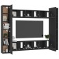 vidaXL Set de muebles de salón TV 10 piezas madera ingeniería negro vidaXL Set de muebles de salón TV 10 piezas madera ingeniería negro