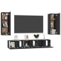 vidaXL Juego de muebles de TV 5 piezas madera contrachapada negro vidaXL Juego de muebles de TV 5 piezas madera contrachapada negro