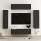 vidaXL Set de muebles de salón TV 6 piezas madera ingeniería negro