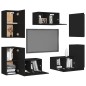 vidaXL Set de muebles de salón TV 7 pzas madera de ingeniería negro vidaXL Set de muebles de salón TV 7 pzas madera de ingeniería negro