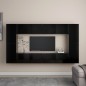 vidaXL Set de muebles de salón TV 8 piezas madera ingeniería negro