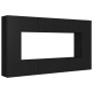 vidaXL Set de muebles de salón TV 8 piezas madera ingeniería negro