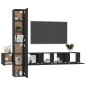 vidaXL Set de muebles de salón TV 5 piezas madera de ingeniería negro