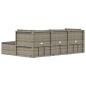 vidaXL Set de muebles de jardín 4 pzas y cojines ratán sintético gris