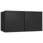 vidaXL Set de muebles de salón TV 8 piezas madera ingeniería negro