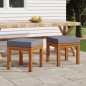 vidaXL Taburetes de jardín con cojines 2 uds madera acacia 40x40x42 cm vidaXL Taburetes de jardín con cojines 2 uds madera acacia 40x40x42 cm