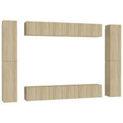 vidaXL Set de muebles salón TV 10 pzas madera ingeniería roble Sonoma