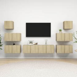 vidaXL Set de muebles salón TV 8 pzas madera ingeniería roble Sonoma