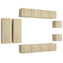 vidaXL Set de muebles salón TV 8 pzas madera ingeniería roble Sonoma
