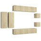 vidaXL Set de muebles salón TV 8 pzas madera ingeniería roble Sonoma