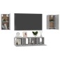 vidaXL Set de muebles de salón 4 pzas madera ingeniería gris hormigón